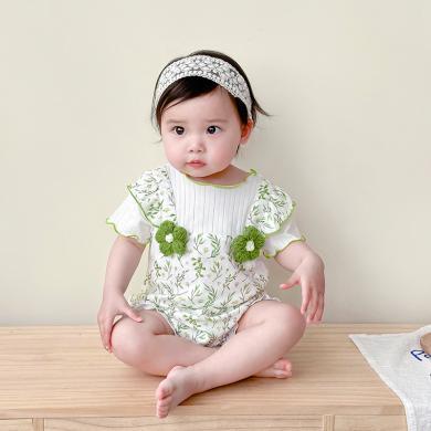 Peninsula Baby婴儿衣服夏季婴儿服装小花女宝宝衣服小清新婴儿连体衣新生儿衣服