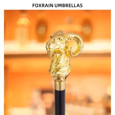 foxrain雨狐英式轻奢贵族伞绅士复古动物羊头直杆权杖长柄高级雨伞男