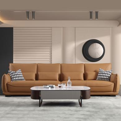 皇家密码意式极简头层真皮沙发现代简约客厅沙发直排