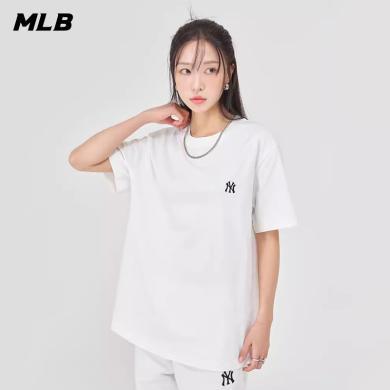 【2-3天发货】MLB男女情侣运动简约T恤休闲纯色圆领短袖夏季新H-33ATSB0243