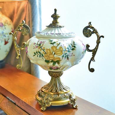 墨菲酒柜装饰品摆件创意陶瓷收纳罐储物罐欧式美式复古客厅玄关摆设