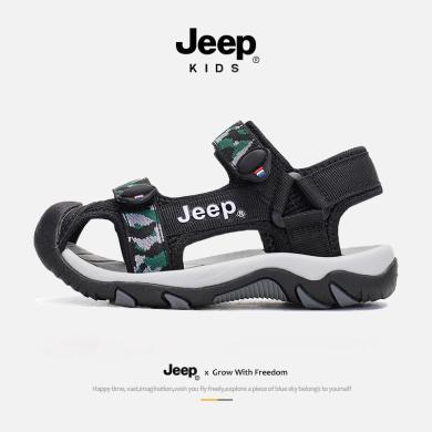 jeep儿童凉鞋包头童鞋夏季透气2024新款夏款男童沙滩鞋中大童鞋子21SS0169