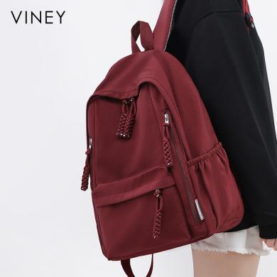Viney双肩包女新款时尚书包初中生大学生大容量电脑旅行背包91011