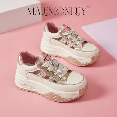 MALEMONKEY品牌厚底镂空老爹鞋女款休闲鞋夏季牛皮透气女鞋运动鞋GLP-G730