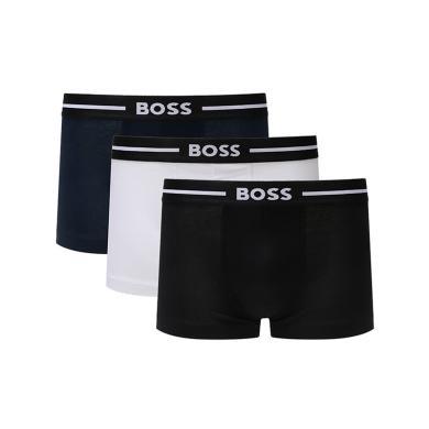 【支持购物卡】HUGO BOSS雨果博斯男士Black系列徽标腰带棉质平角内裤三件套装 多款可选 香港直邮