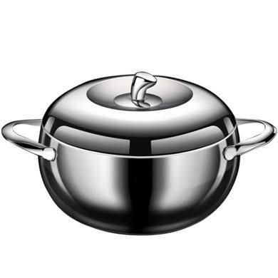 赫巴茲（HZIB）汤锅304不锈钢苹果锅加厚锅具焖煮炖汤防溢煮粥锅电磁炉燃气通用