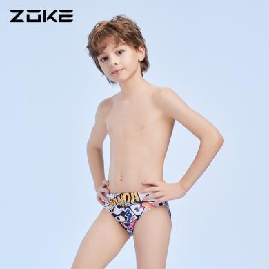 洲克儿童泳裤熊猫三角专业游泳训练zoke男童速干比赛竞速大童泳衣124526823