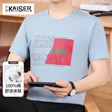 凯撒KAISER 【100%棉&时尚潮流】夏季男士舒适圆领短袖男t恤男K321077999362
