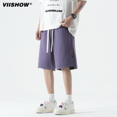 VIISHOW潮牌复古菠萝格短裤男生美式高街青少年篮球裤运动五分裤KDMYK249131242