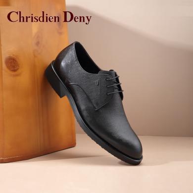 Chrisdien Deny克雷斯丹尼新款牛皮正装鞋系带商务德比鞋英伦新郎婚鞋皮鞋