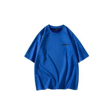 VIISHOW麂皮绒重磅t恤男夏季短袖潮牌五分袖美式高街复古半袖体恤TD1502232