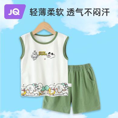 婧麒儿童夏装套装夏季新款童装男女童宝宝运动两件套婴儿背心薄款Jtz132340