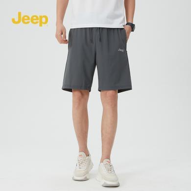 Jeep吉普休闲男款短裤薄款夏季新款休闲裤潮宽松直筒五分裤男裤子	P842MWP358
