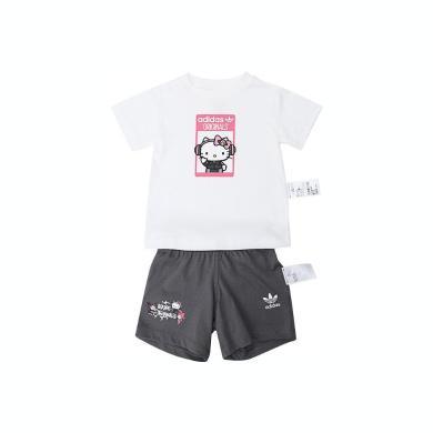 adidas Originals阿迪三叶草小童2024女婴童短袖针织套服IT7915