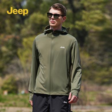 Jeep吉普官方夏季新款防晒衣男女防紫外线透气外套冰丝皮肤衣	P842MWJ436