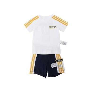 adidas originals阿迪三叶草小童2024男婴童SHORT TEE SET短袖针织套服