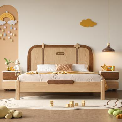 皇家密码家具北欧风儿童全实木单床 公主床单人床 简约1.5米男女孩王子橡木床 童床