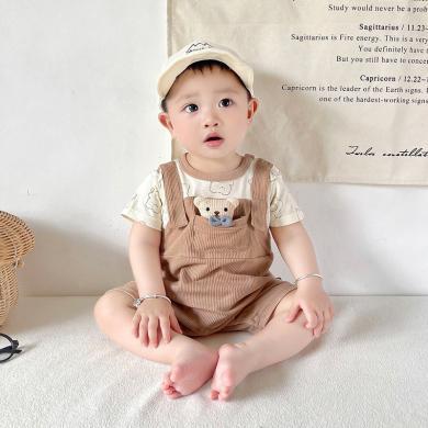 Peninsula Baby婴儿衣服夏季薄款婴儿连体衣立体小熊新生儿衣服短袖婴儿夏季连衣