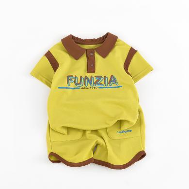 婧麒宝宝运动POLO短袖套装2024夏款婴儿衣服一岁男童装夏季两件套Jtz130270