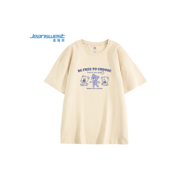 真维斯【女士T恤】RC体恤衫夏季上衣圆领短袖T恤印刷小熊半袖衣服潮-KC-41-273K06