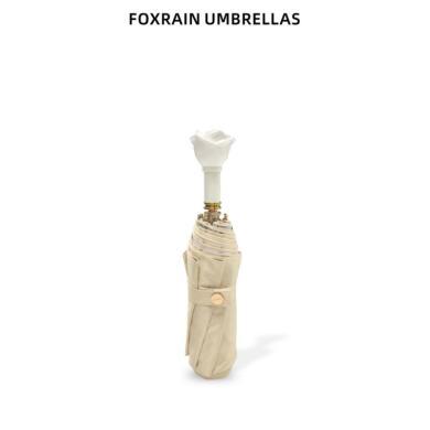 foxrain复古英式雨伞女折叠玫瑰贵族高颜值防晒防紫外线老师礼物