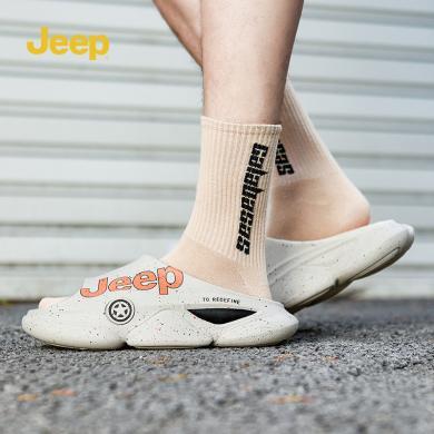 Jeep吉普拖鞋男夏季新款潮流外穿踩屎感防滑椰子凉拖鞋	P232M14032
