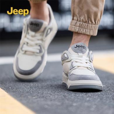 Jeep吉普男鞋拼色潮流运动鞋舒适低帮增高板鞋青年百搭厚底休闲鞋	P233M07071