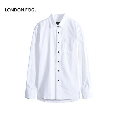 伦敦雾 春季新款男士牛津纺净色棉弹合身版长袖衬衫LW18WH001M