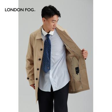 伦敦雾 男士风衣中款单排风衣外套英伦风翻领上衣LS20WF101M