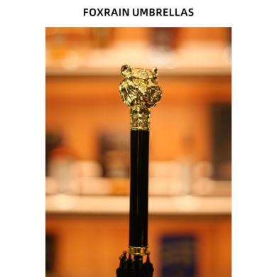 foxrain绅士复古虎头直杆大号长柄高级感雨伞男士轻奢贵族伞高端