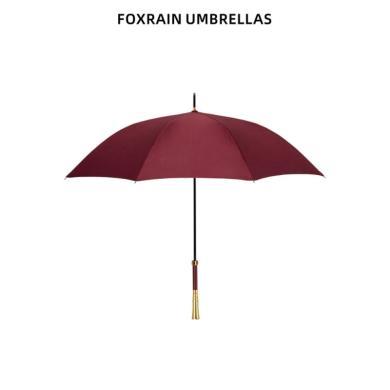 foxrain复古长柄遮阳直杆英伦贵族伞高端定制高级酒红直杆权杖伞logo