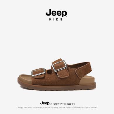jeep儿童凉鞋夏季2024新款露趾户外童鞋男童沙滩鞋男孩外穿涉水鞋24SS0817