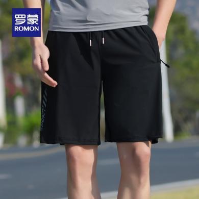 【冰丝高弹】罗蒙男士休闲短裤2024夏季新款直筒防晒五分裤UPF50+7K470366