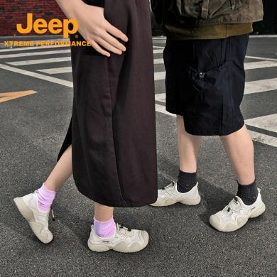 Jeep/吉普男女同款透气镂空网面鞋夏季包头护趾丑萌鞋户外免系带溯溪鞋P420912012