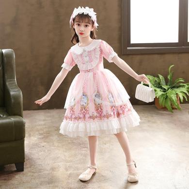安妮优儿  女童夏季蓬蓬连衣裙女装儿童洛丽塔公主裙日系lolita童装法式洋装SL2112