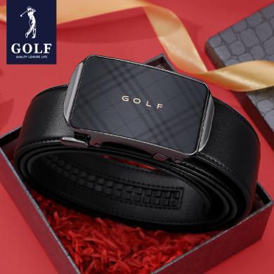 GOLF/高尔夫男士头层牛皮皮带商务休闲腰带便捷自动扣裤带礼盒装 GBM12978