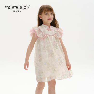 MOMOCO/玛米玛卡女童新中式雪纺连衣裙夏儿童时尚公主裙75680478002