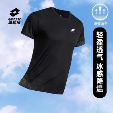 乐途运动速干短袖T恤男2024夏季新款舒适透气休闲跑步宽松上衣
