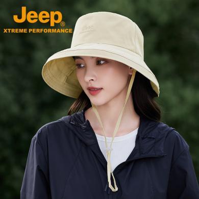 Jeep/吉普男女同款户外防晒遮脸渔夫帽可折叠钓鱼帽P413078952