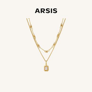 ARSIS纯真年代绳结叠链气质精致小众设计感轻奢项链女百搭锁骨链ADZ302J