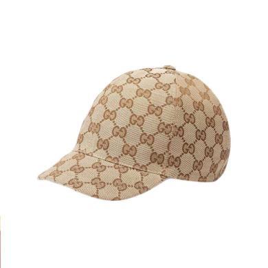 【支持购物卡】GUCCI/古驰 儿童遮阳帽棕色GG帆布太阳帽 棒球帽 香港直邮
