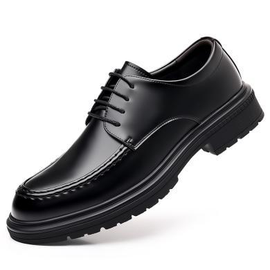 MALEMONKEY皮鞋2024新款男士商务套脚厚底透气一脚蹬黑色乐福鞋GLS-81162