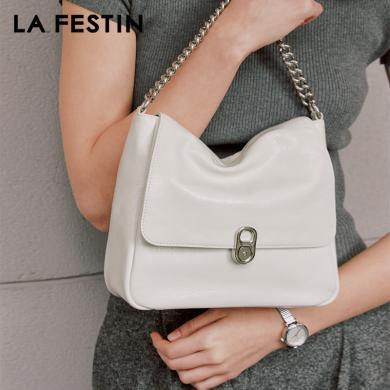 【原创品牌】拉菲斯汀易拉环包包女新款设计师品牌头层牛皮单肩斜挎包链条腋下包