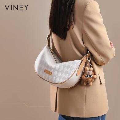 Viney包包女式新款饺子包女包休闲质感腋下单肩斜挎包91096