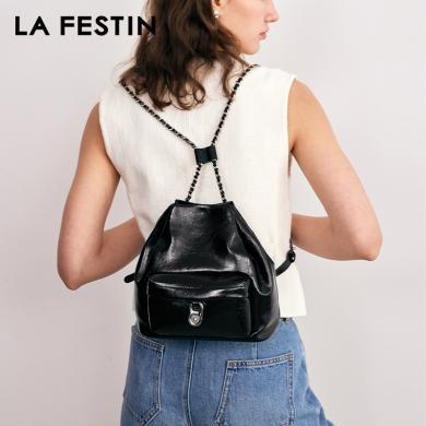 【原创品牌】拉菲斯汀易拉环双肩包女新款设计师品牌时尚设计感小众链条小背包女