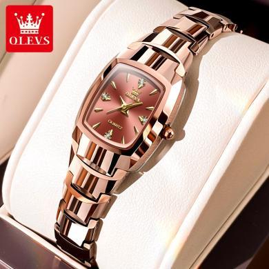 欧利时(OLEVS)瑞士品牌手表女士钨钢石英表女轻奢高档休闲防水时尚腕表