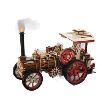 【rokr若客】新品上市工业蒸汽手工diy木质拼图益智科教模型车玩具创意生日礼物拼图