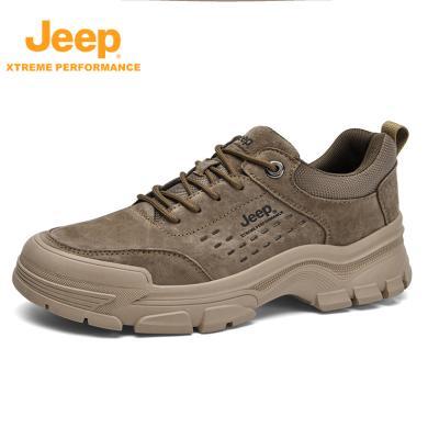 JEEP/吉普男鞋2024新款复古百搭户外工装登山鞋软底防滑旅游徒步鞋子男 P331291227