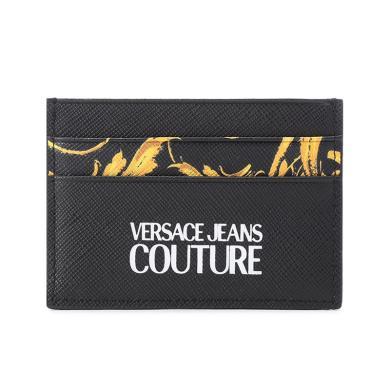【支持购物卡】Versace/范思哲 男士巴洛克印花图案黑色皮革卡包卡夹 送礼礼物 香港直邮