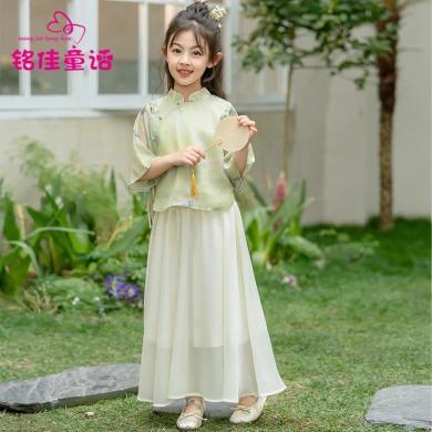 铭佳童话女童汉服套装夏季儿童国风复古连衣裙小女孩新中式两件套T4275502243